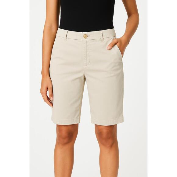 LOFT The Monroe Bermuda Short Women’s Size 8 Classic Light Khakis Minimalist - Picture 2 of 16